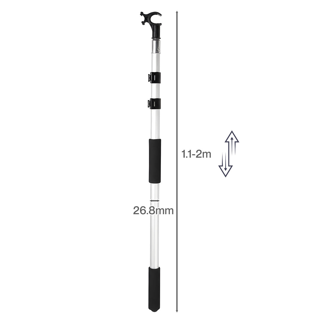 Roof Window Pole 1.1-2m Skylight Rooflight Opener Aluminium Black