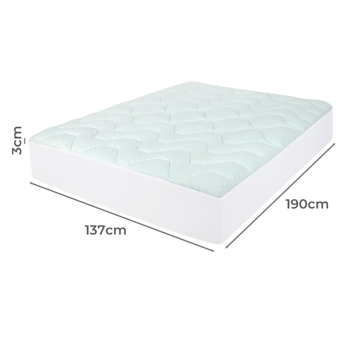 Mattress Topper Pillowtop Memory Foam Bamboo Cover Bed Protector Double