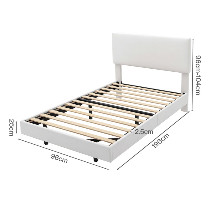 Floating Bed Frame With RGB LED Light Headboard Base Platform