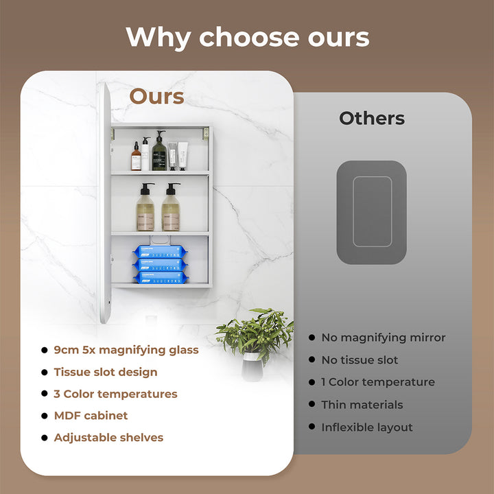 LED Bathroom Mirror Cabinet with Storage