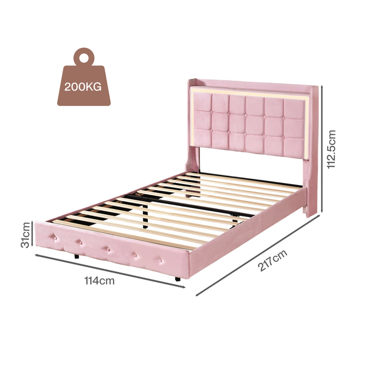 Pink Floating Bed Frame