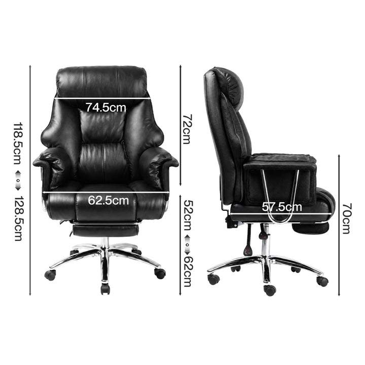 Gaming Chair Ergonomic With Footrest 150°Recline for Home Office Black