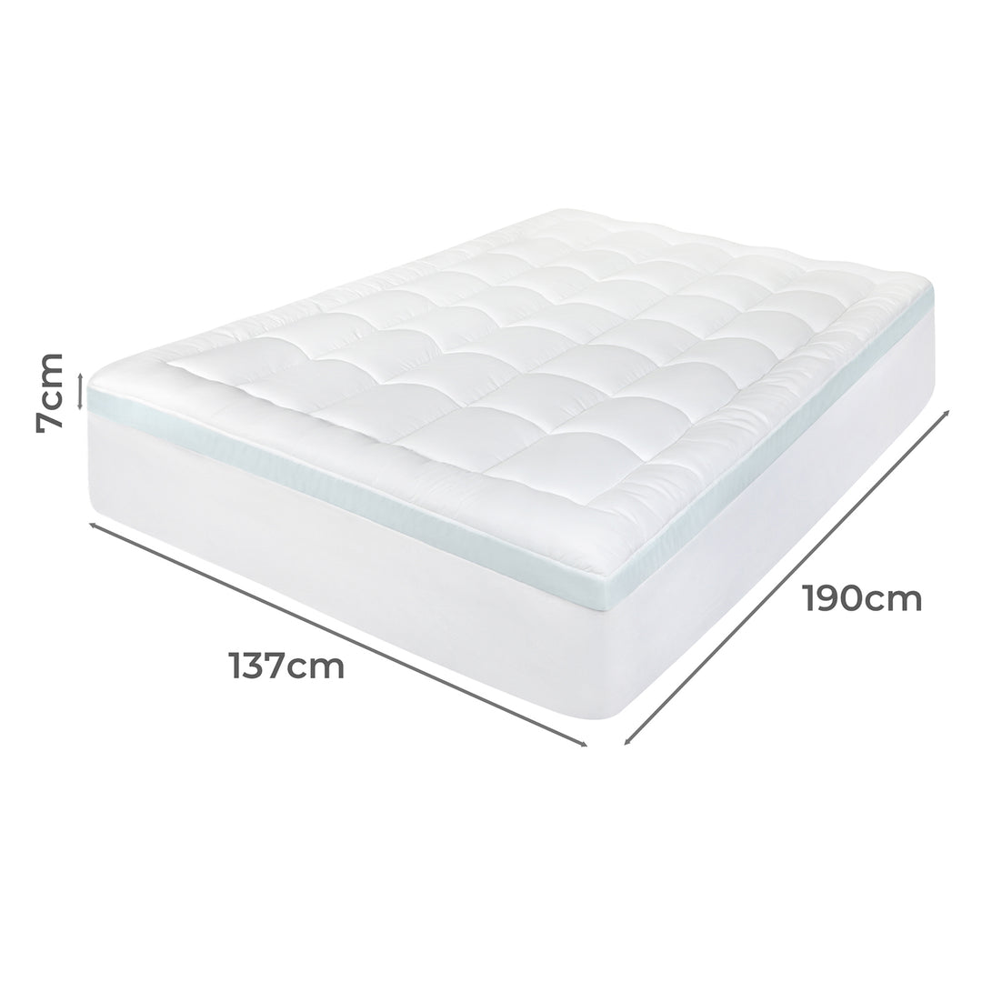 Gel Memory Foam Mattress Topper Double 8cm Pressure Relief Deep Pocket