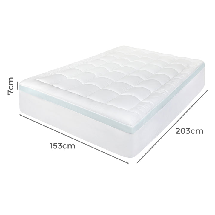 Gel Memory Foam Mattress Topper Queen 8cm Pressure Relief Deep Pocket
