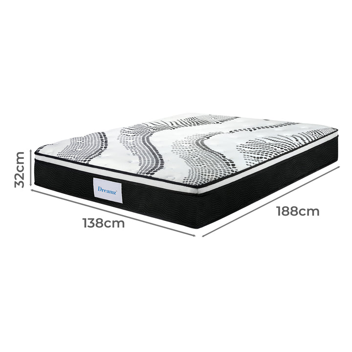 Spring Mattress 7 Zone Bed Pocket Mattress Medium Firm 32cm Foam Double
