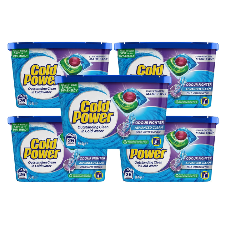 Cold Power Pk26 Laundry Capsules Advanced Clean Cold Waterx5