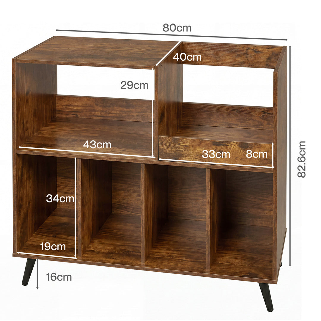Record Player Stand Vinyl Holder Cabinet Turntable Table 300+ Albums