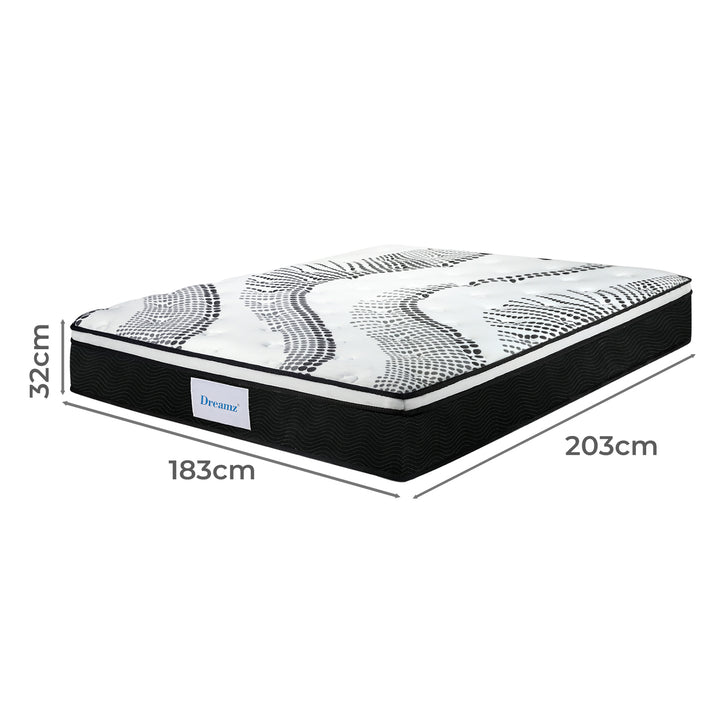 Spring Mattress 7 Zone Bed Pocket Mattress Medium Firm 32cm Foam King