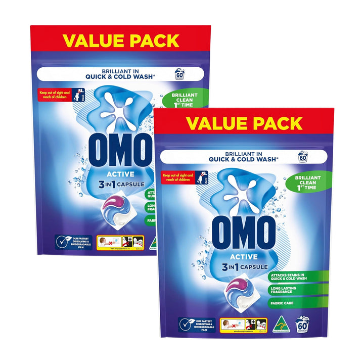 Omo 3 in 1 Active x 60 Laundry Capsules
