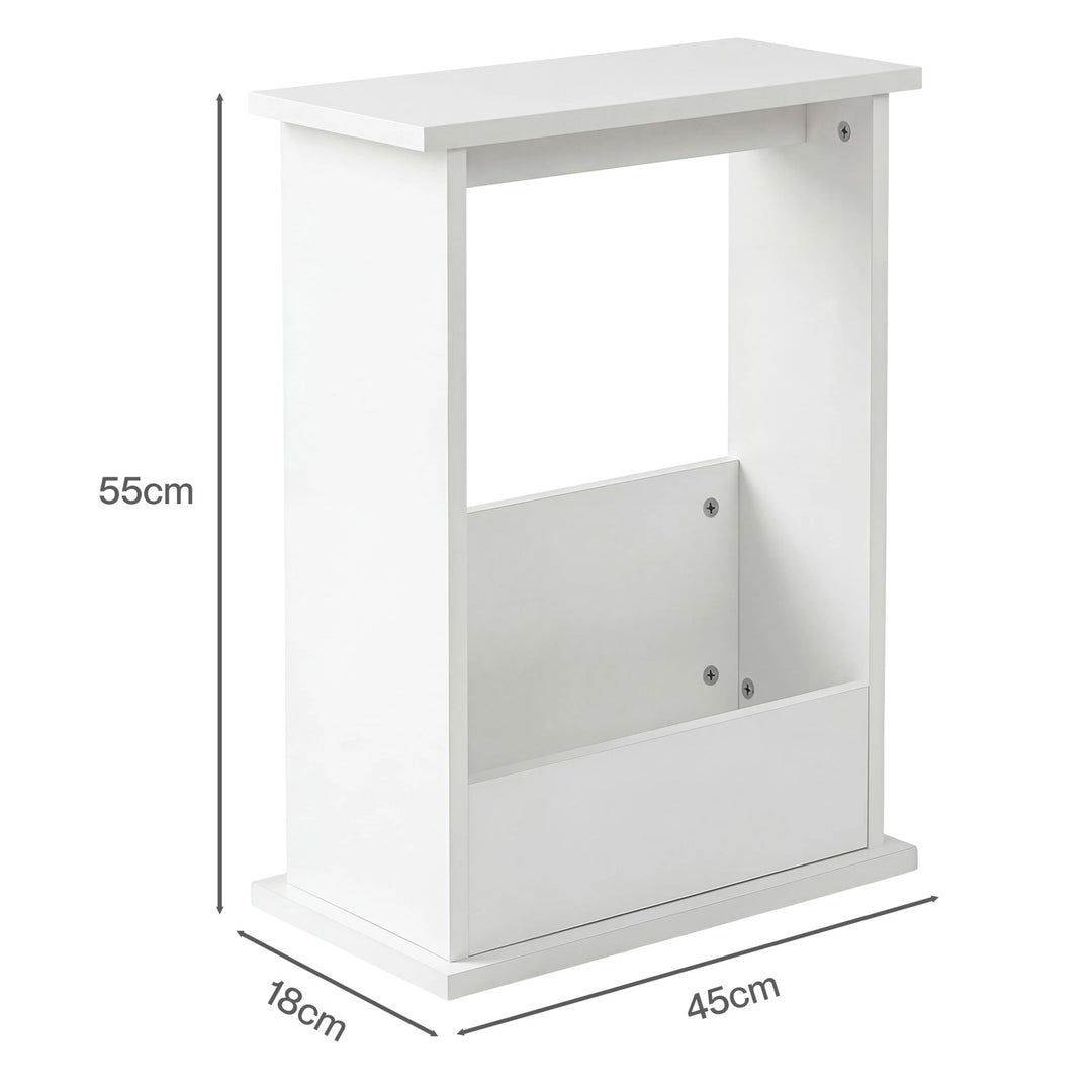 Levede Slim Side Table Magazine Rack Narrow Sofa End Table Storage Living Room