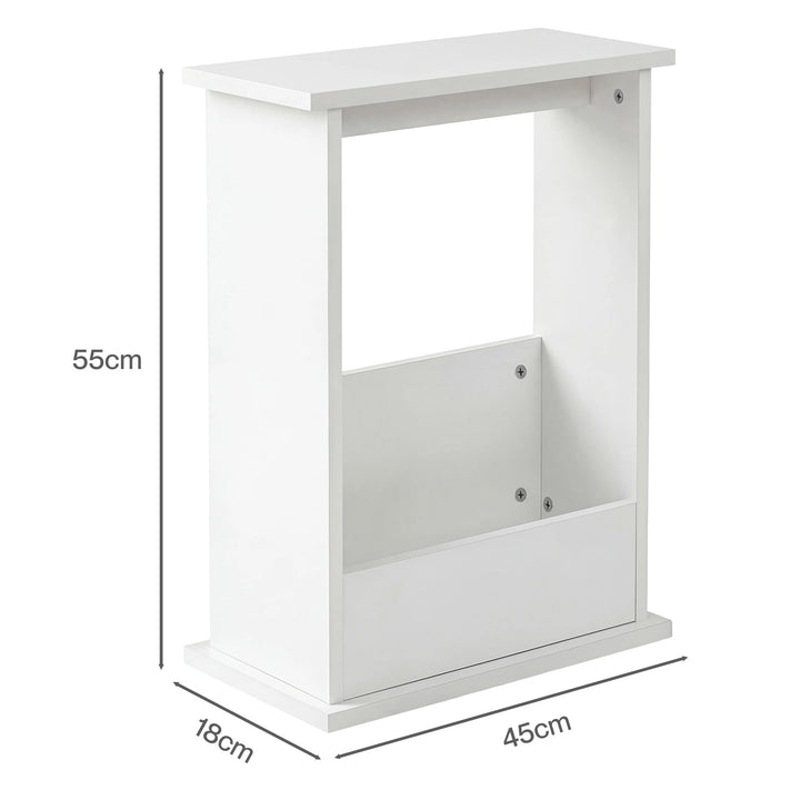 Levede Slim Side Table Magazine Rack Narrow Sofa End Table Storage Living Room