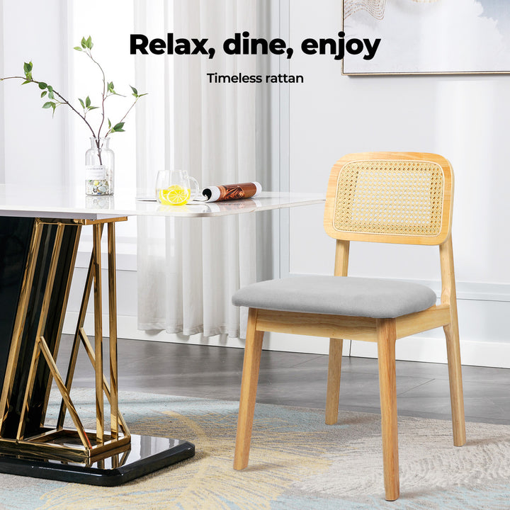 Levede Rattan Dining Chair – Wicker & Wood Frame