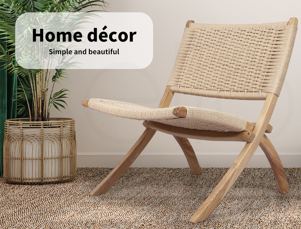 Levede Rattan Lounge Chair – Foldable Recliner