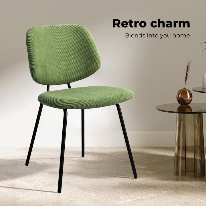 Levede 4x Dining Chairs Padded Seat Green - Levede