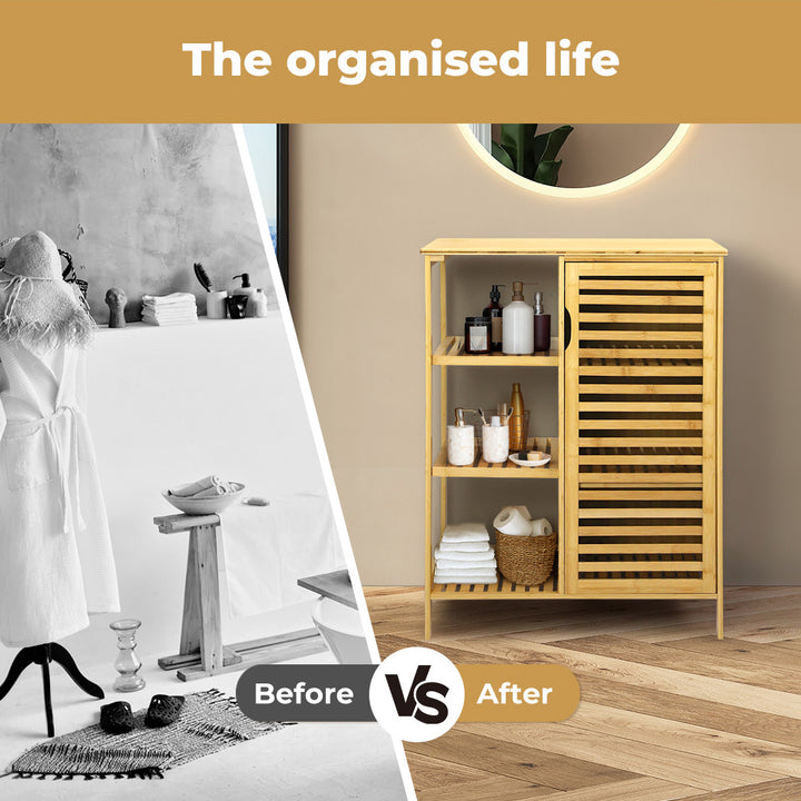 Levede Bamboo Shoe Storage Cabinet Laundry Organiser Cupboard