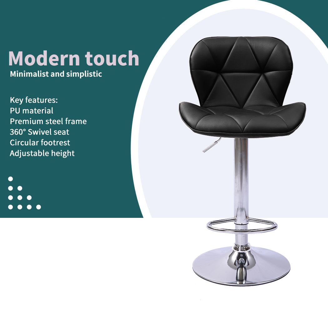 Levede 2x Bar Stool Swivel Gas Lift Kitchen Barstools - Levede
