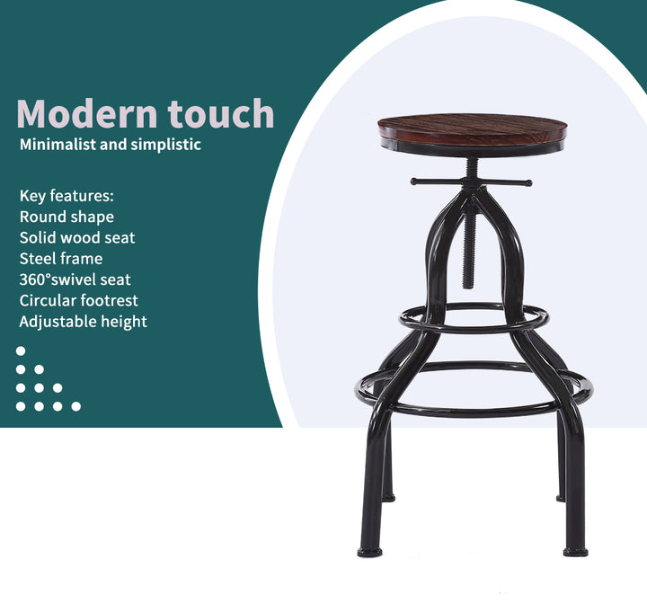 Levede 2x Industrial Bar Stools Kitchen - Levede