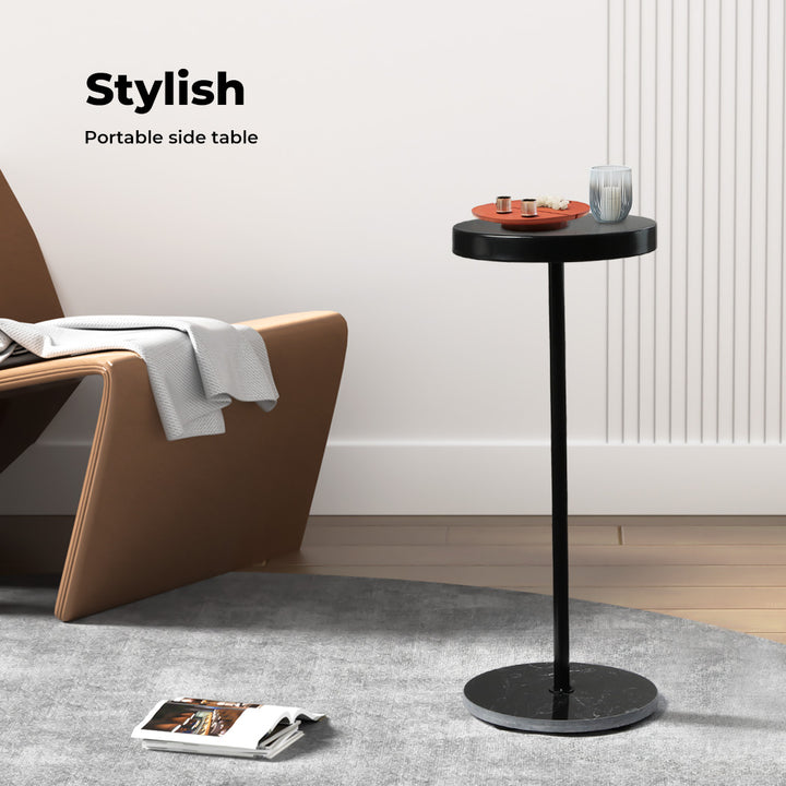 Side Table Round Tabletop Small Lightweight - Levede