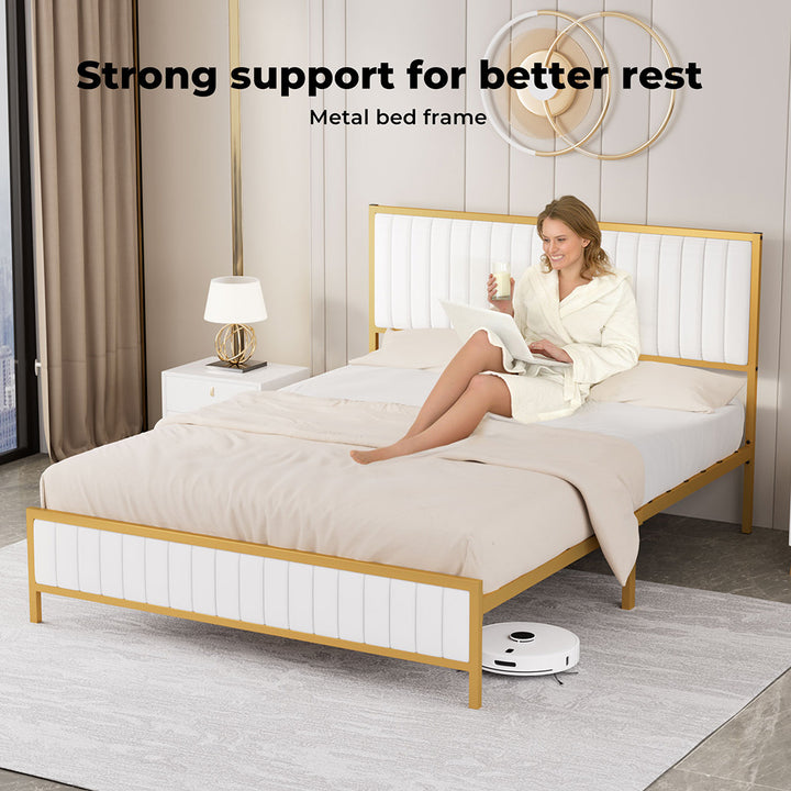 White Metal Bed Frame – Modern Style