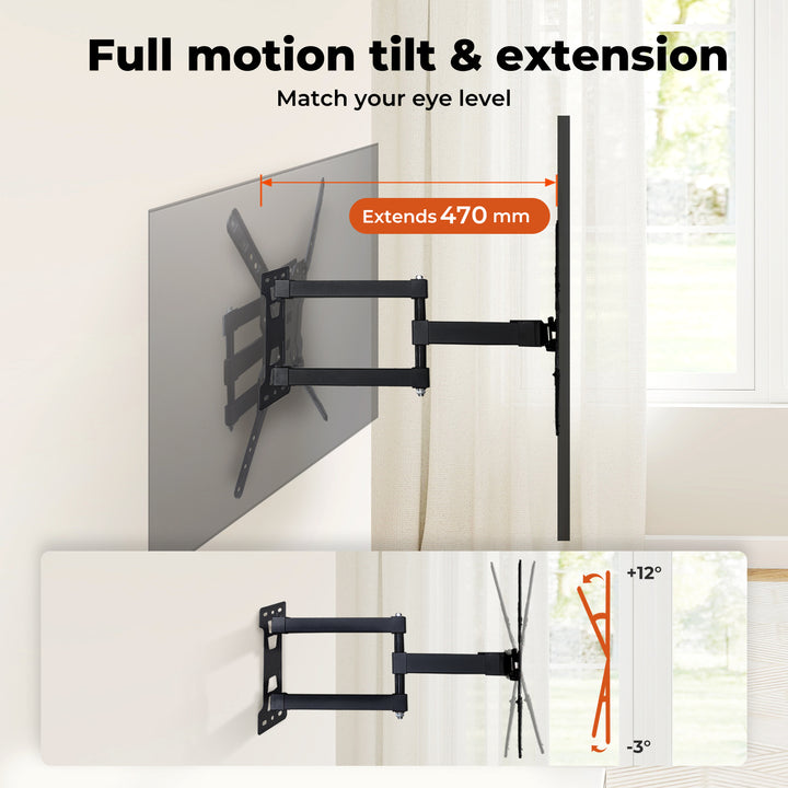 Levede TV Wall Mount Bracket Full Motion Swivel Tilt LED LCD Plasma 22-55 inch