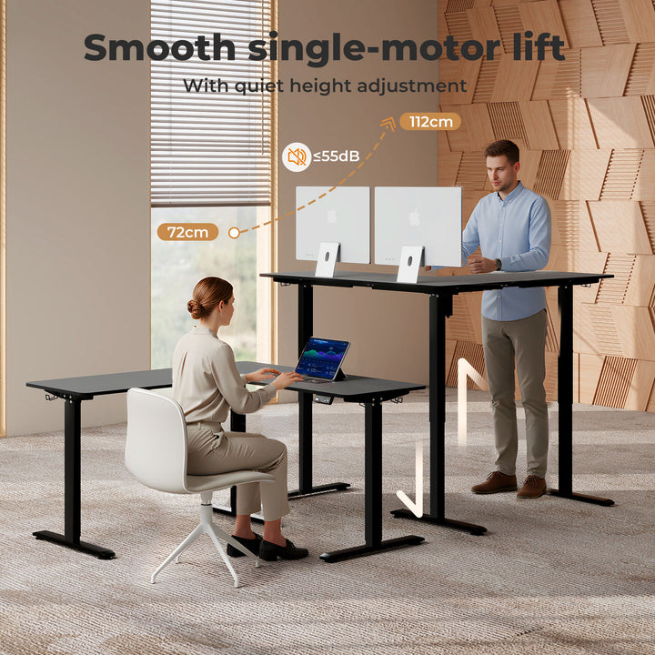 Electric Standing Desk Adjustable Height Motorised L Shaped Home Office