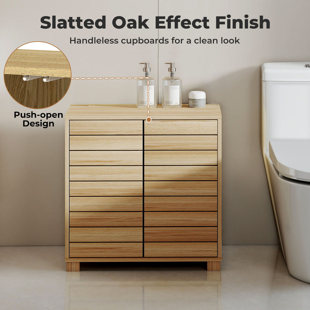 Bathroom Storage Cabinet Freestanding Adjustable Shelf Cupboard Organiser