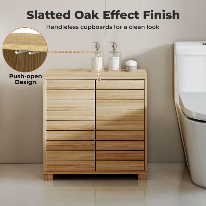 Bathroom Storage Cabinet Freestanding Adjustable Shelf Cupboard Organiser