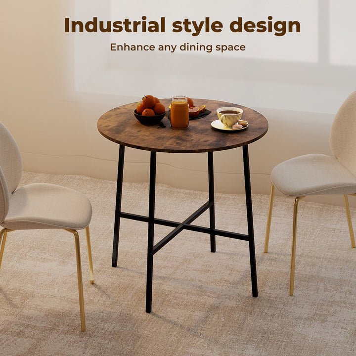 Dining Table Round Kitchen 4 Person Coffee Restaurant Metal Base 80cm