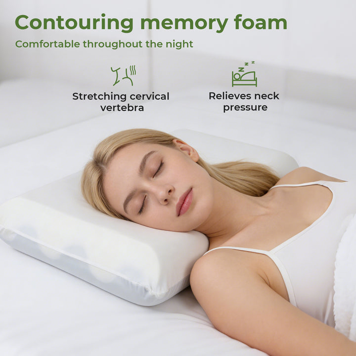 Memory Foam Pillow Double Sided Soft Pillowcase Neck Shoulder Support
