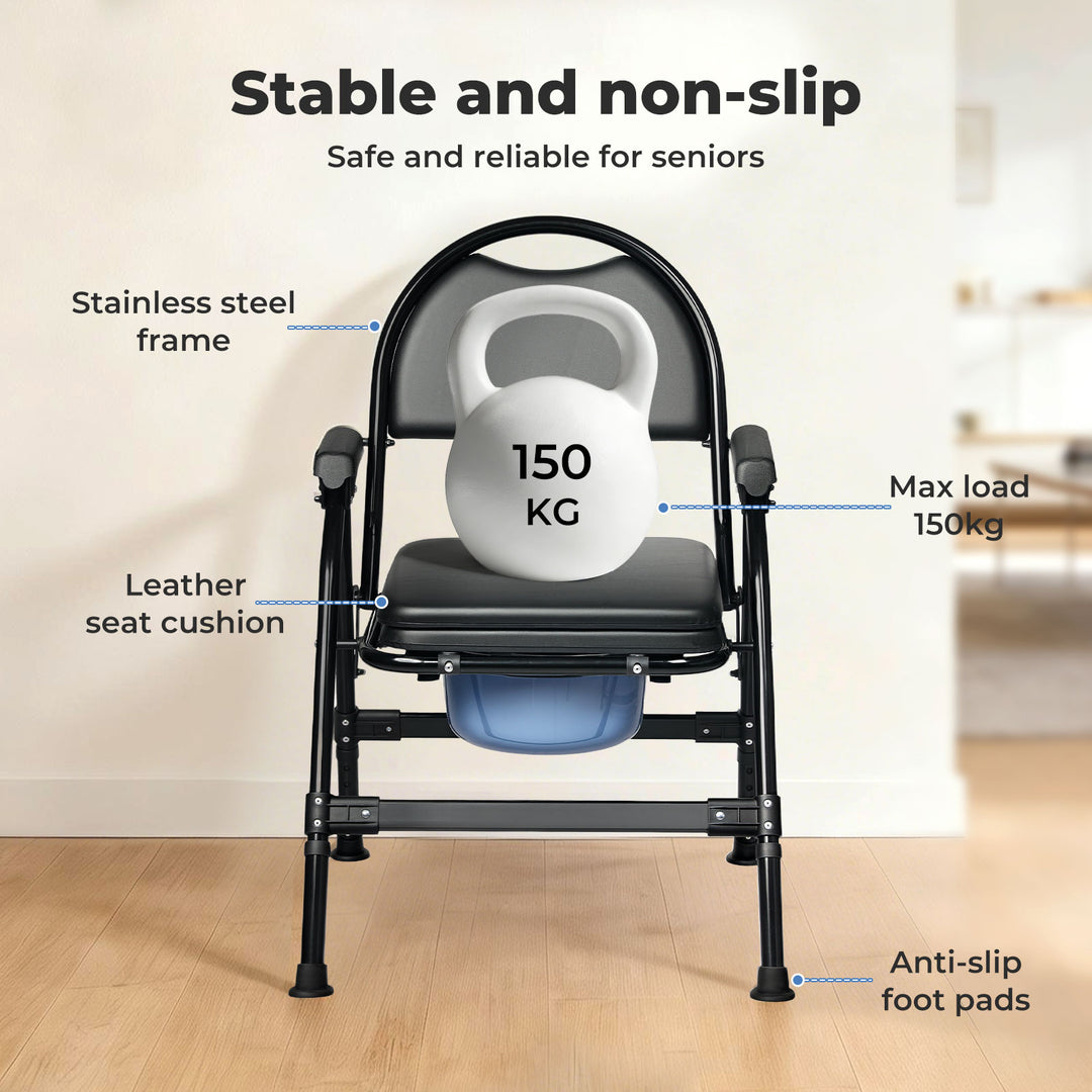 Shower Tiolet Commode Chair Bedside Seat Elderly Pregnant Disability Aid