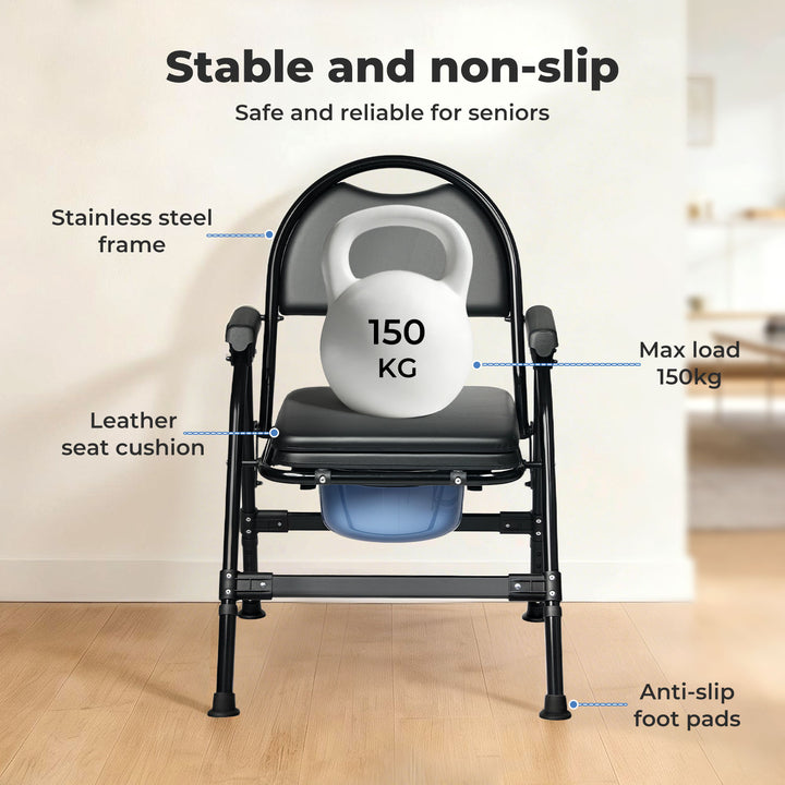 Shower Tiolet Commode Chair Bedside Seat Elderly Pregnant Disability Aid