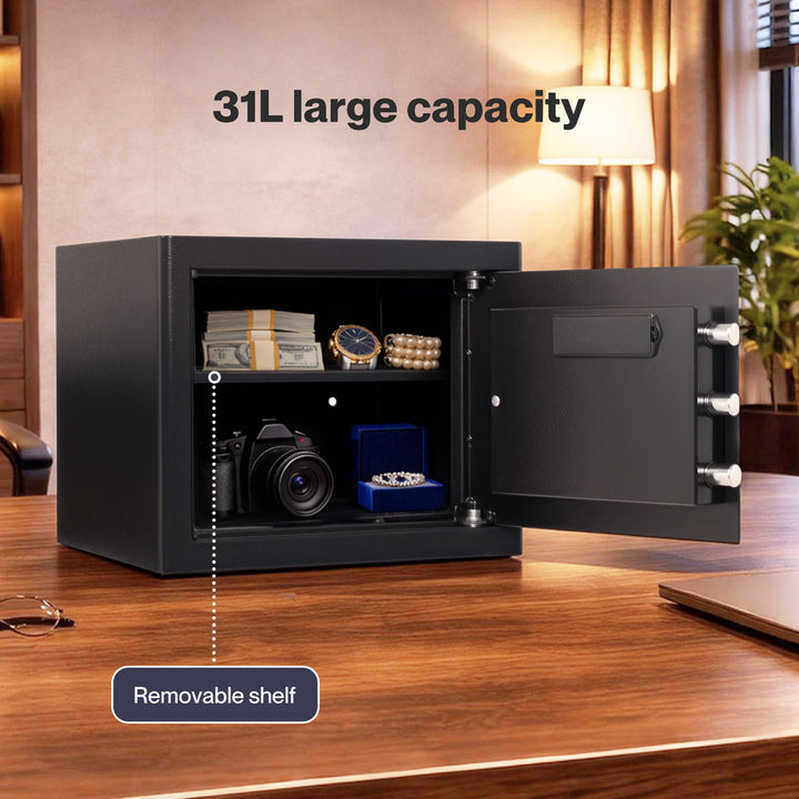 Safe Fireproof Security Box Home Office Cash Lock Deposit Password 31L