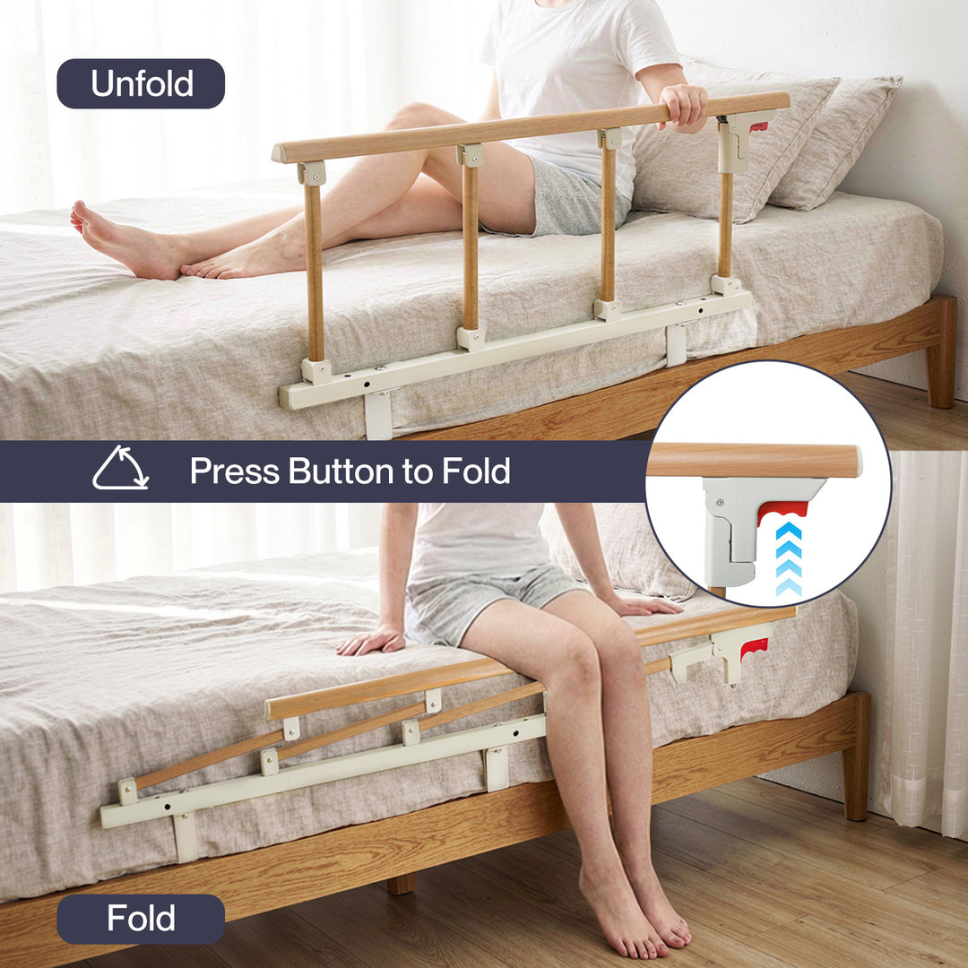 Foldable Bed Rails Elderly Adults Safety Adjustable Bedside Grab Handles