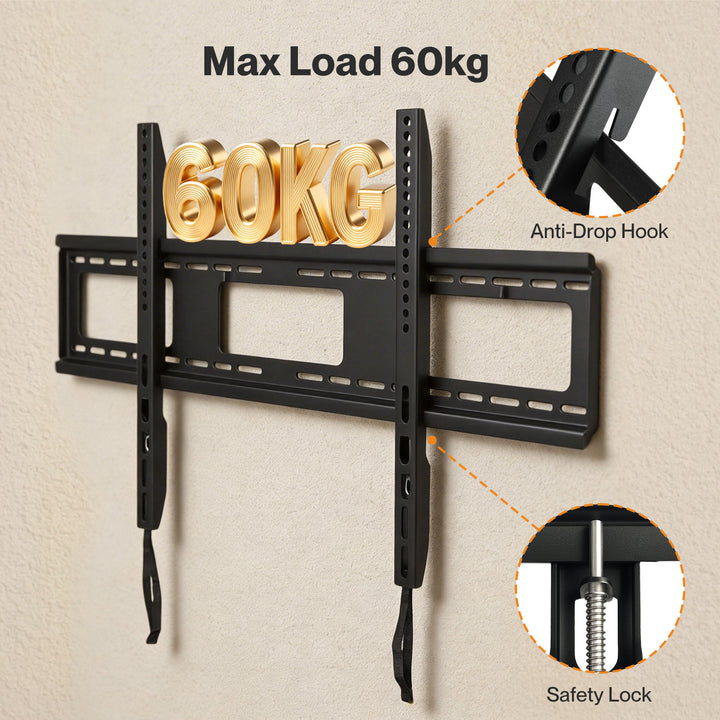 TV Wall Bracket Slim 32-85 In Flat LED LCD OLED Plasma VESA 800x400