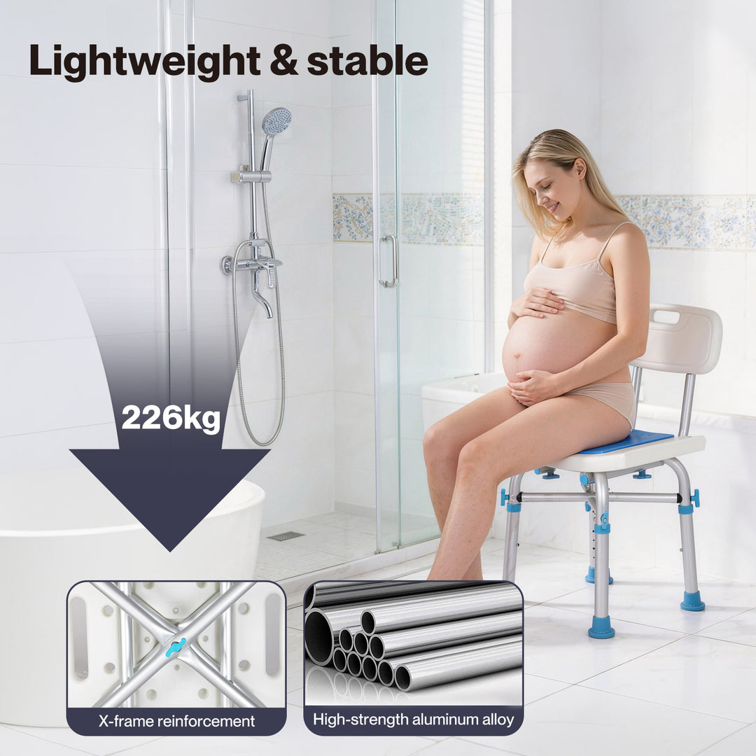 Shower Chair Adjustable Height Safety Seat Bench Bathroom Safety Assist