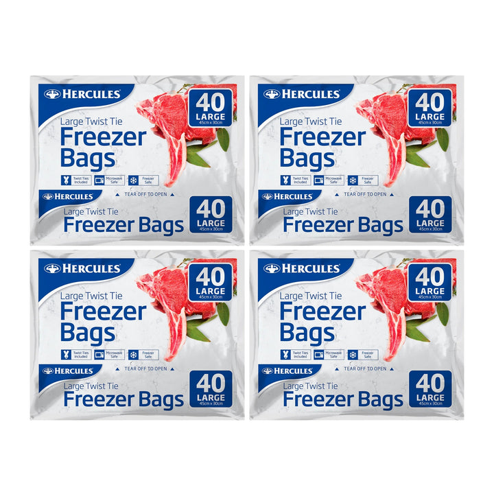 Hercules Tear-Off Freezer Bags Large 40pk x4