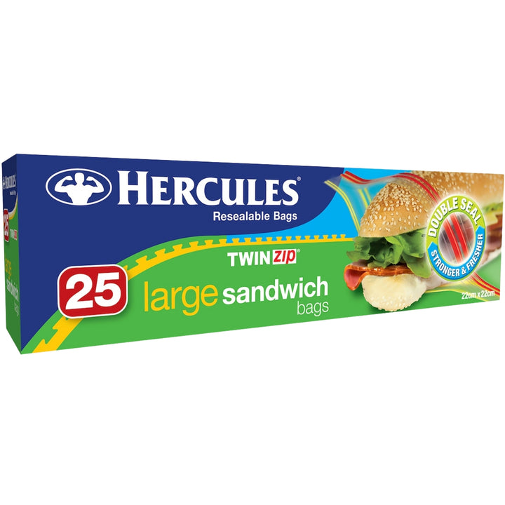 Hercules Large Sandwich Bags 25pk x4