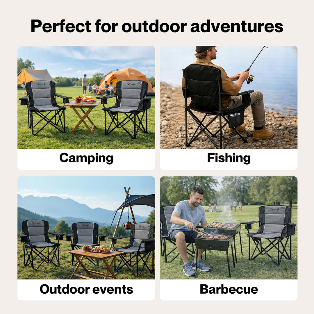 Camping Chair Large Folding Outdoor Portable Fishing Picnic Travel Seat
