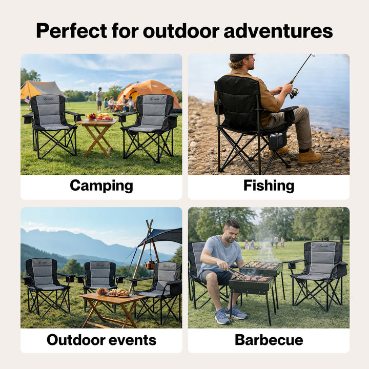 Camping Chair Large Folding Outdoor Portable Fishing Picnic Travel Seat