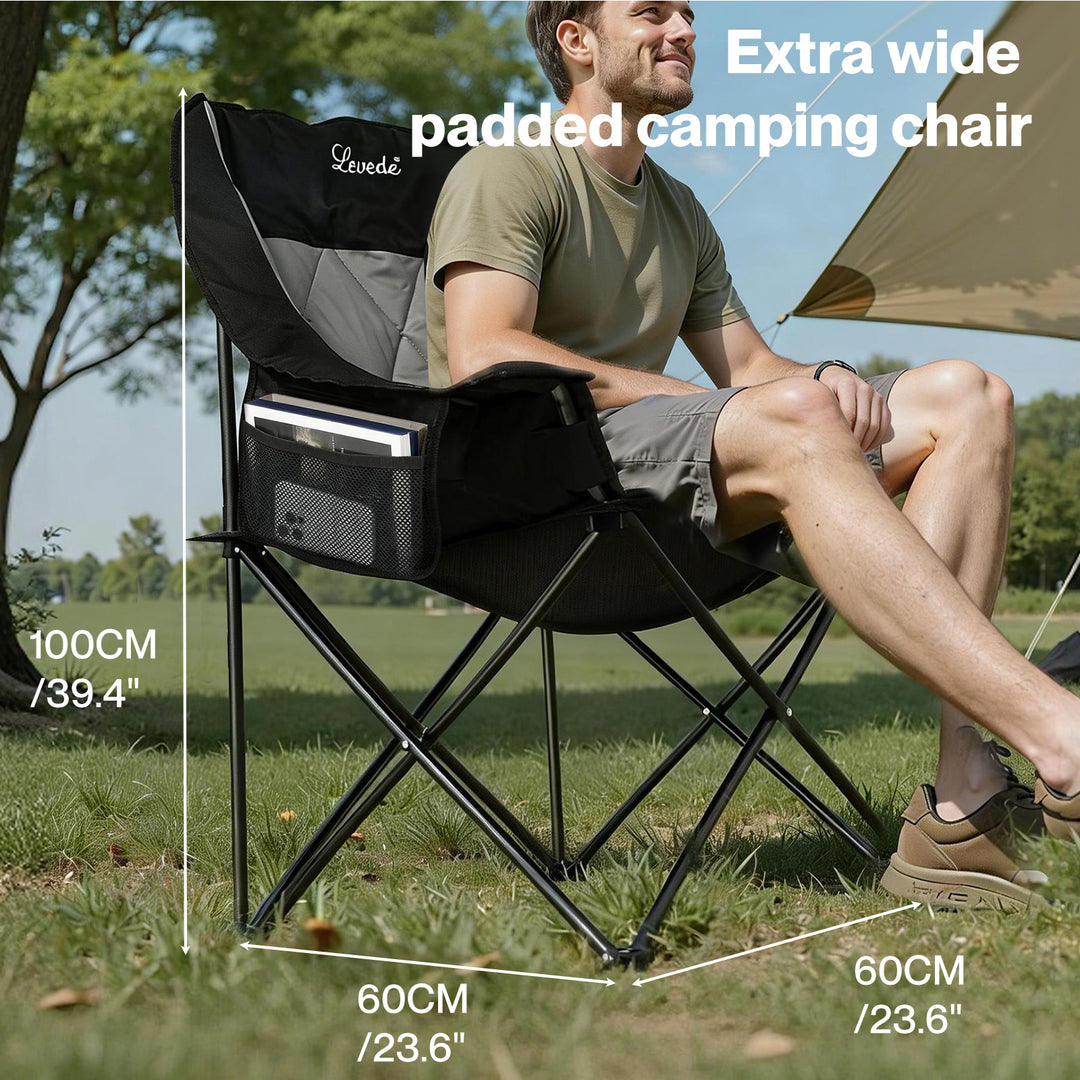 Folding Camping Chair Extra Large Outdoor Portable Fishing Travel Seat