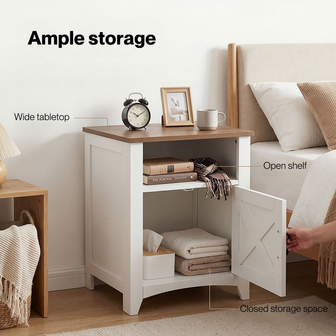 Bedside Tables Nightstands Set of 2 Storage Cabinet Bedroom Living Room