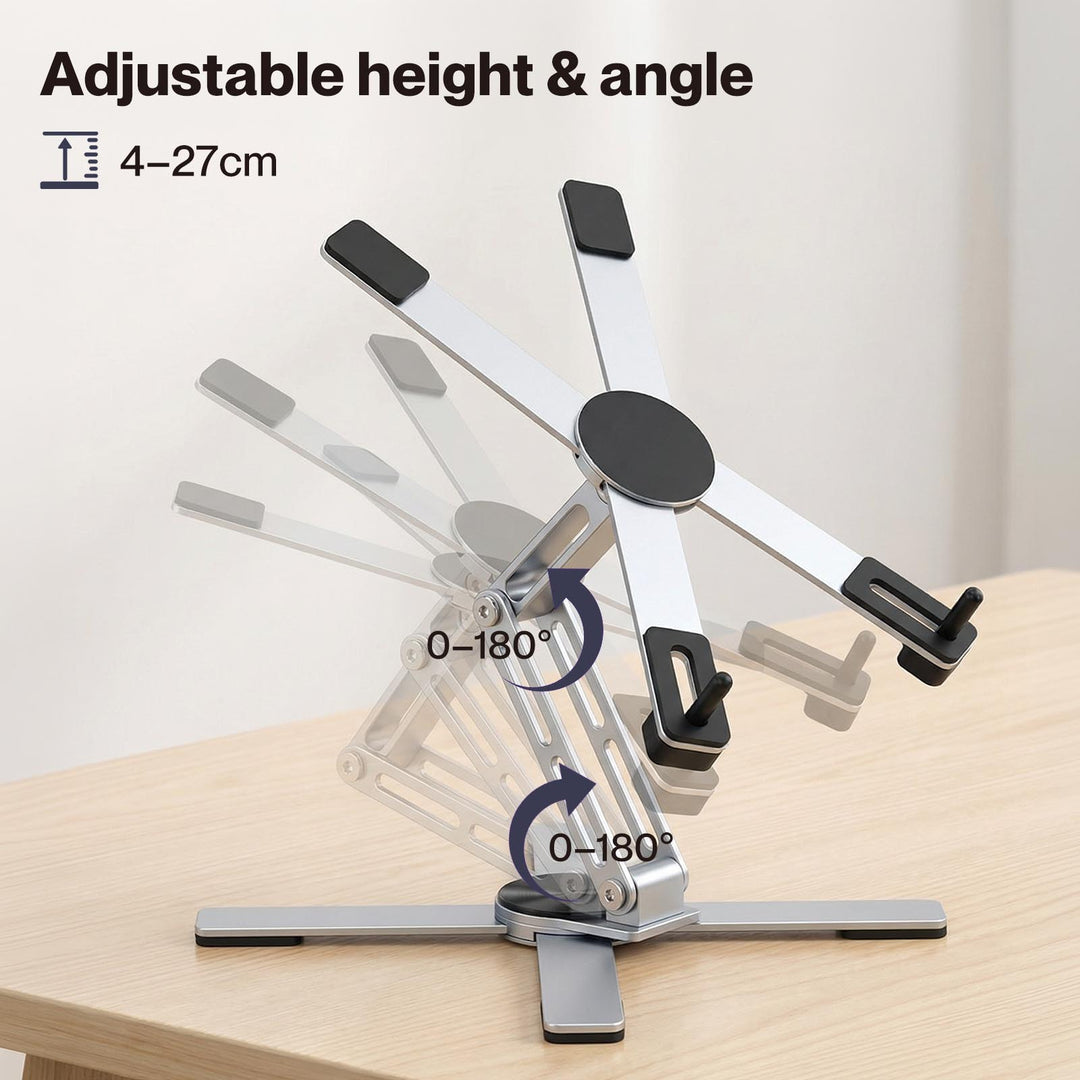 Portable Laptop Stand 360 Rotating Bracket Foldable Aluminum Desk Riser