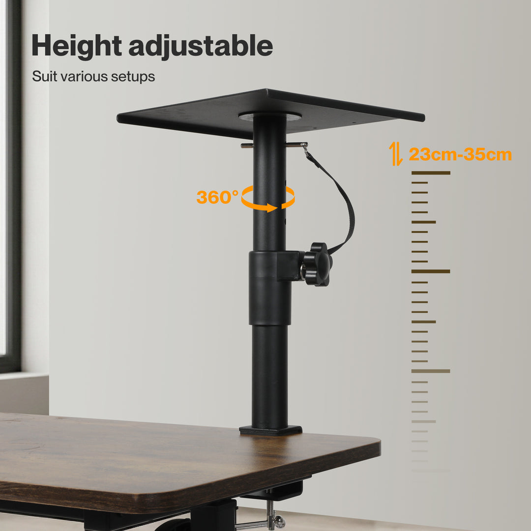 2x Desk Clamp Speaker Stands Set Adjustable Rotatable Monitor CD Player