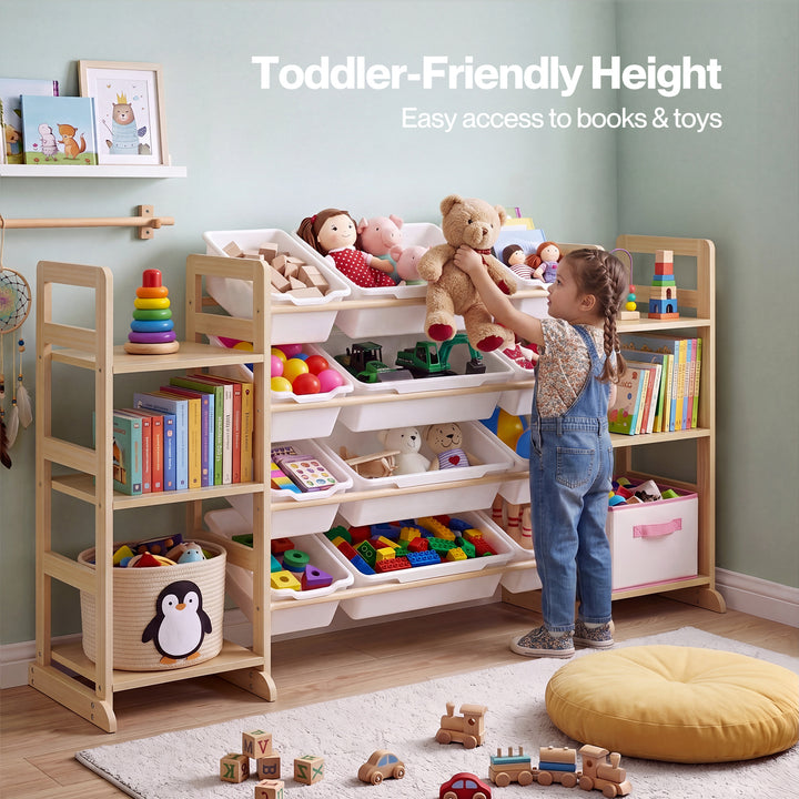 Kids Toy Box Organiser 12 Bins 6 Shelves Display Storage Rack Playroom