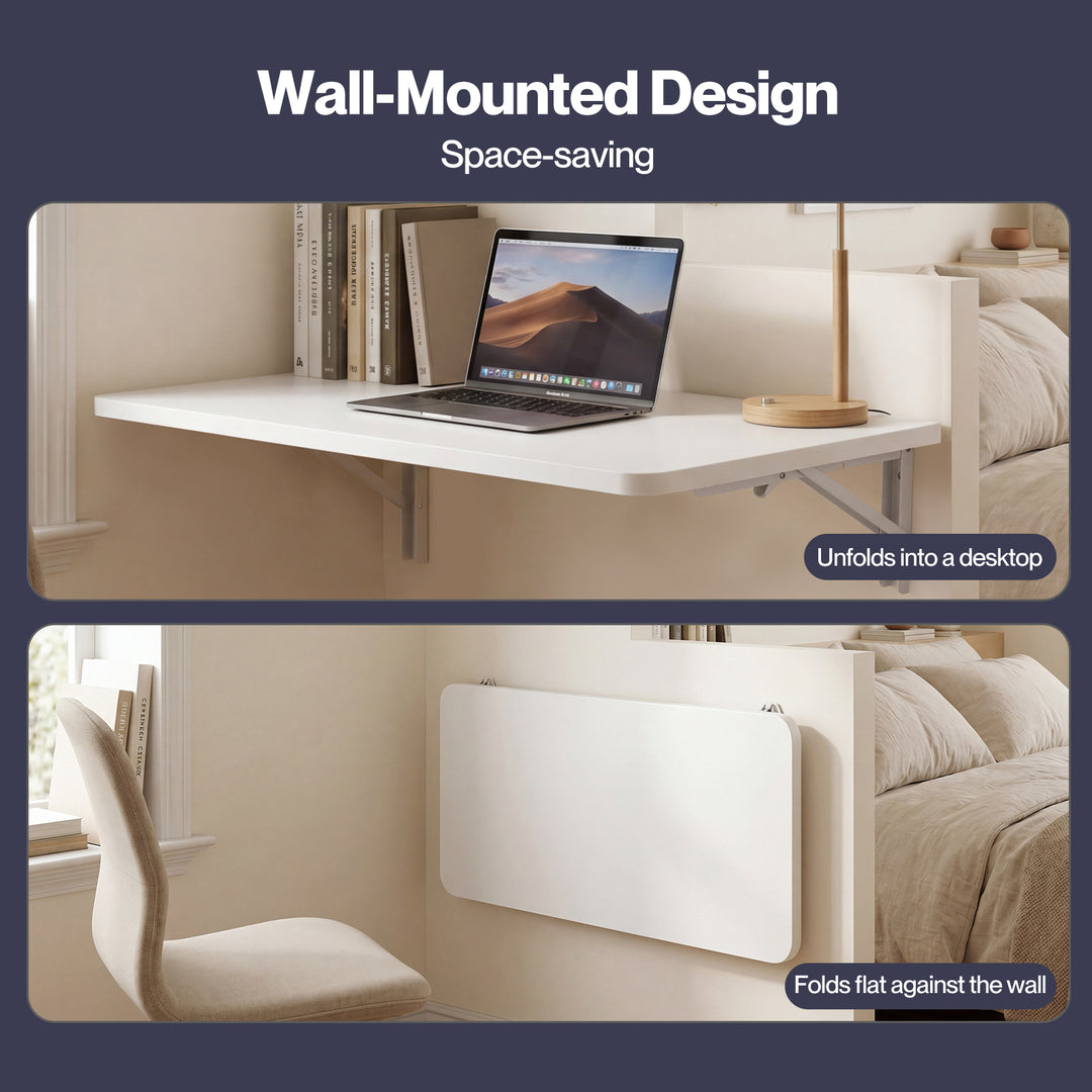 Wall Mounted Folding Table Floating Desk Small Space Workstation Dining