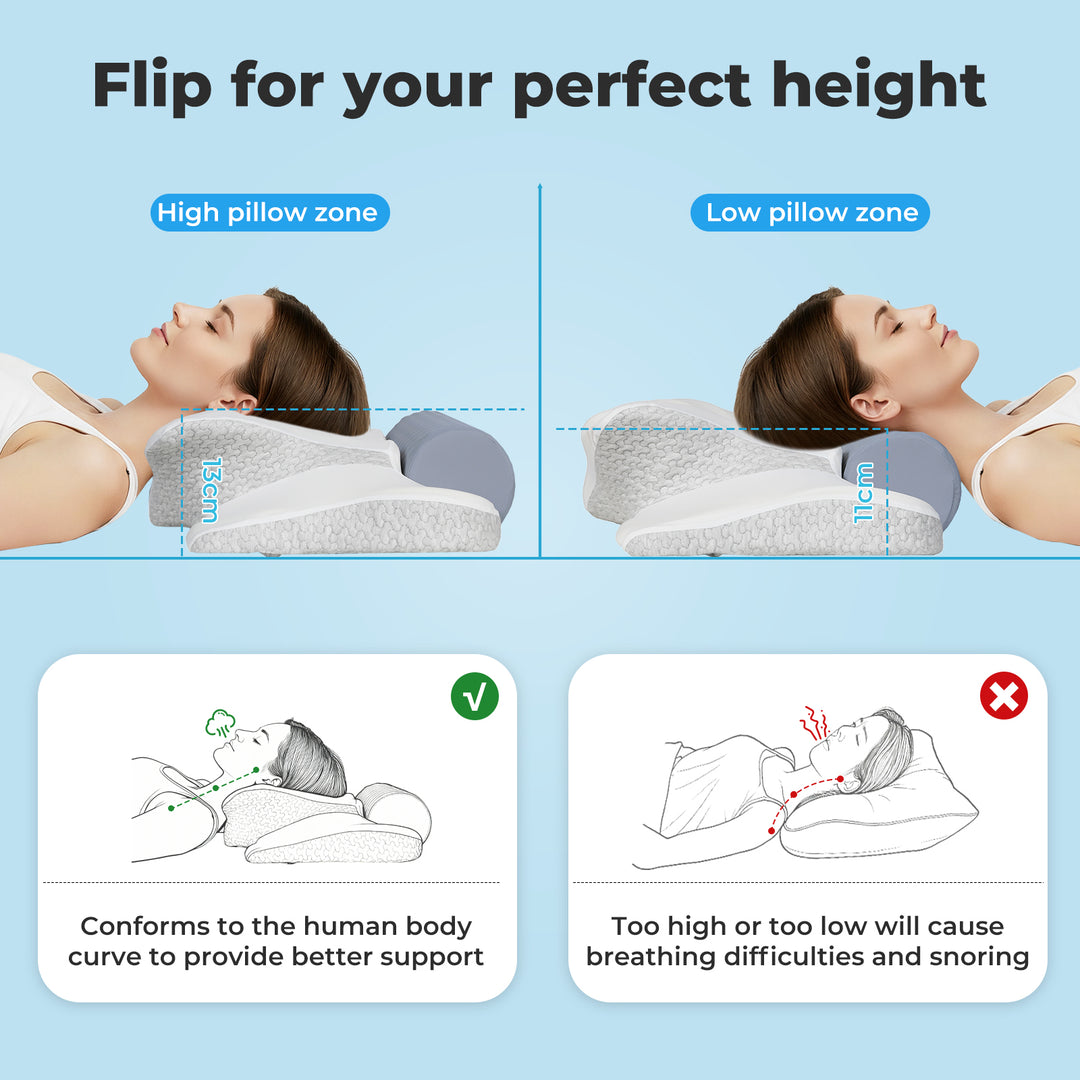 Cervical Pillow Memory Foam Cooling Neck Support Pillow Neck Pain Relief