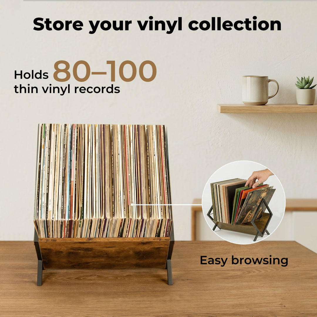 Vinyl Record Storage Rack Display Shelf LP Album Books Holder Adjustable
