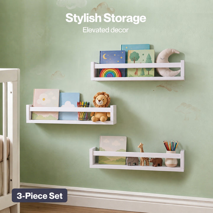 Book Shelves Floating Kids Nursery 3 Pcs  Display Wall Shelves Bedroom