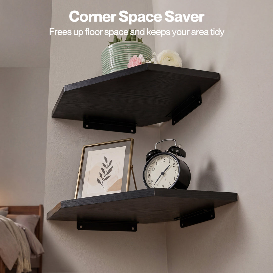 Corner Shelves 2 Pcs Wall Mounted Storage Display Rack Adjustable Bedroom