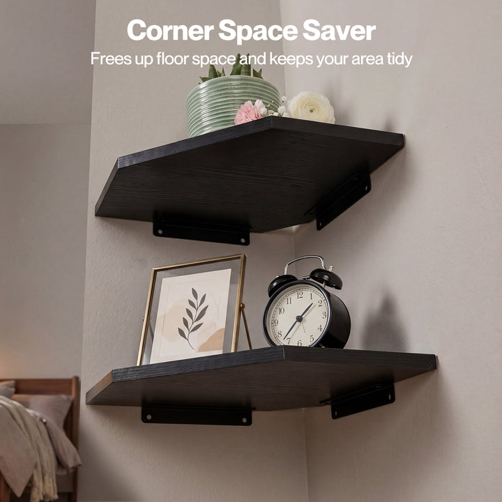 Corner Shelves 2 Pcs Wall Mounted Storage Display Rack Adjustable Bedroom